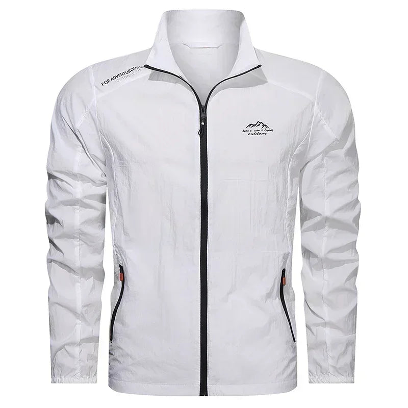 UPF100+ Men Summer Windbreaker Zip Pockets Uv Sun Protection Jackets Breathable Ultra-Light Clothes Outdoor Skin Thin Coats Camp