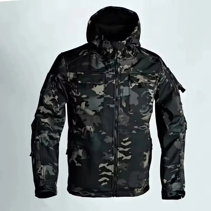 New Autumn Wintertactical Jackets Men Military Soft Shell Waterproof Windproof Hooded Jacket Outdoor Functional Multi-Pockets