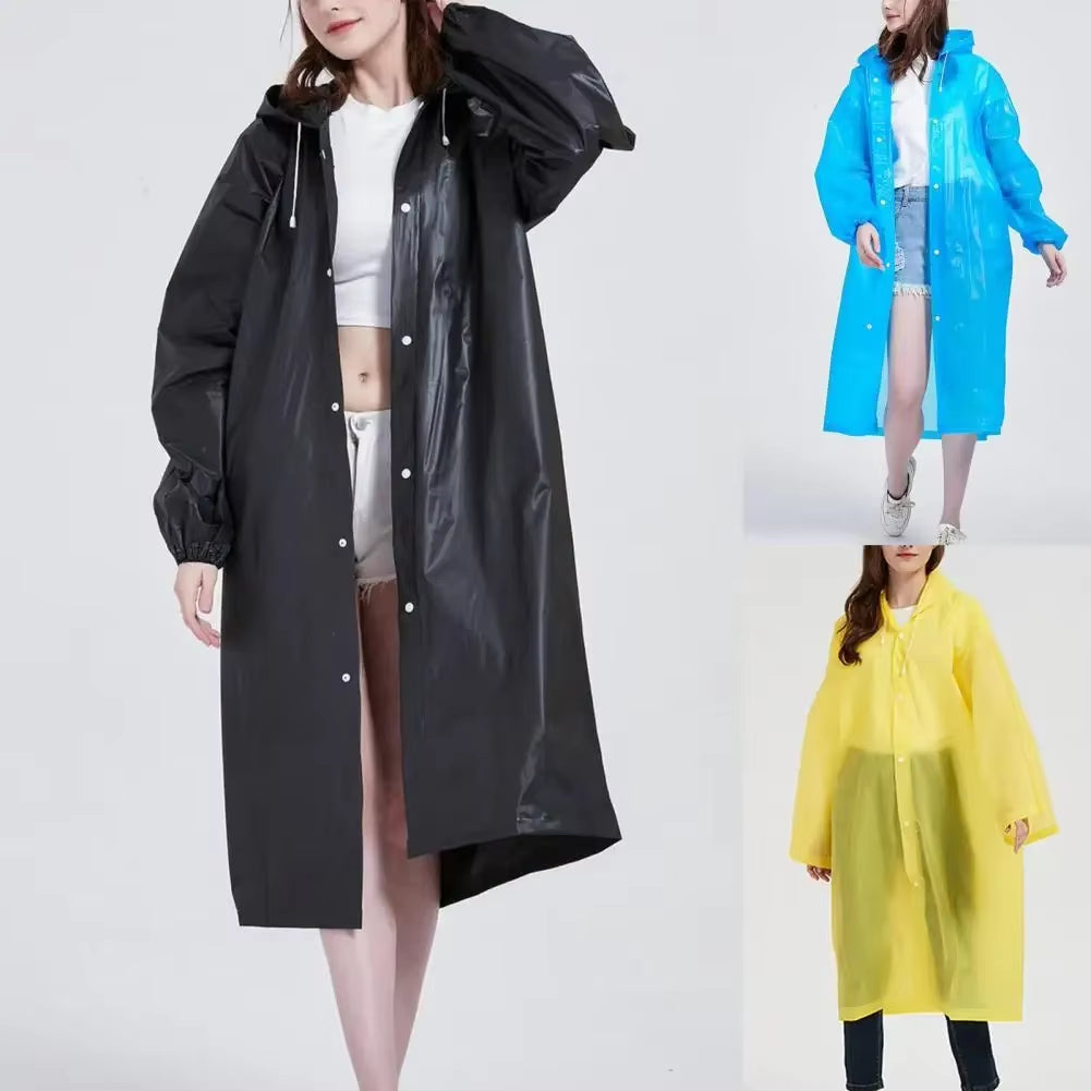 High Quality 1Piece 145*68CM EVA Unisex Raincoat Thickened Raincoat Women Waterproof Men Black Camping Waterproof Rainwear Suit